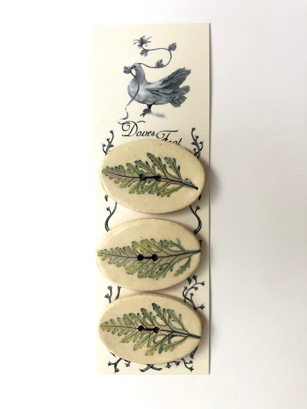 Three button card - Russian Sage Leaves