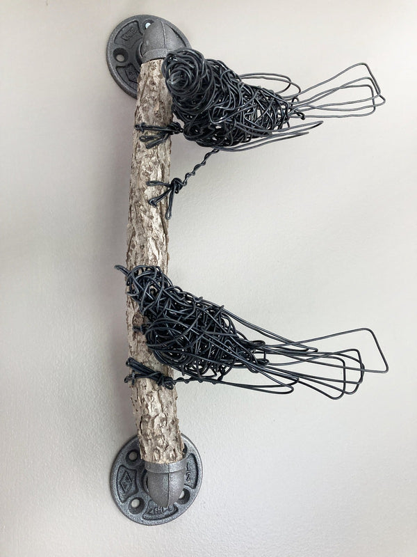 Birds on Bittersweet Wire Sculpture by Mark Holme