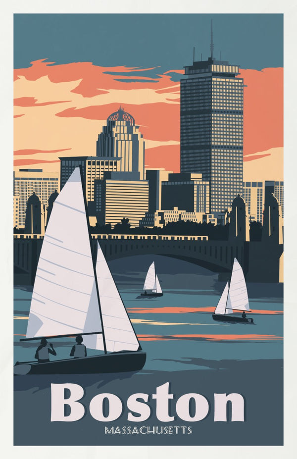 Boston Skyline with Prudential Center Poster