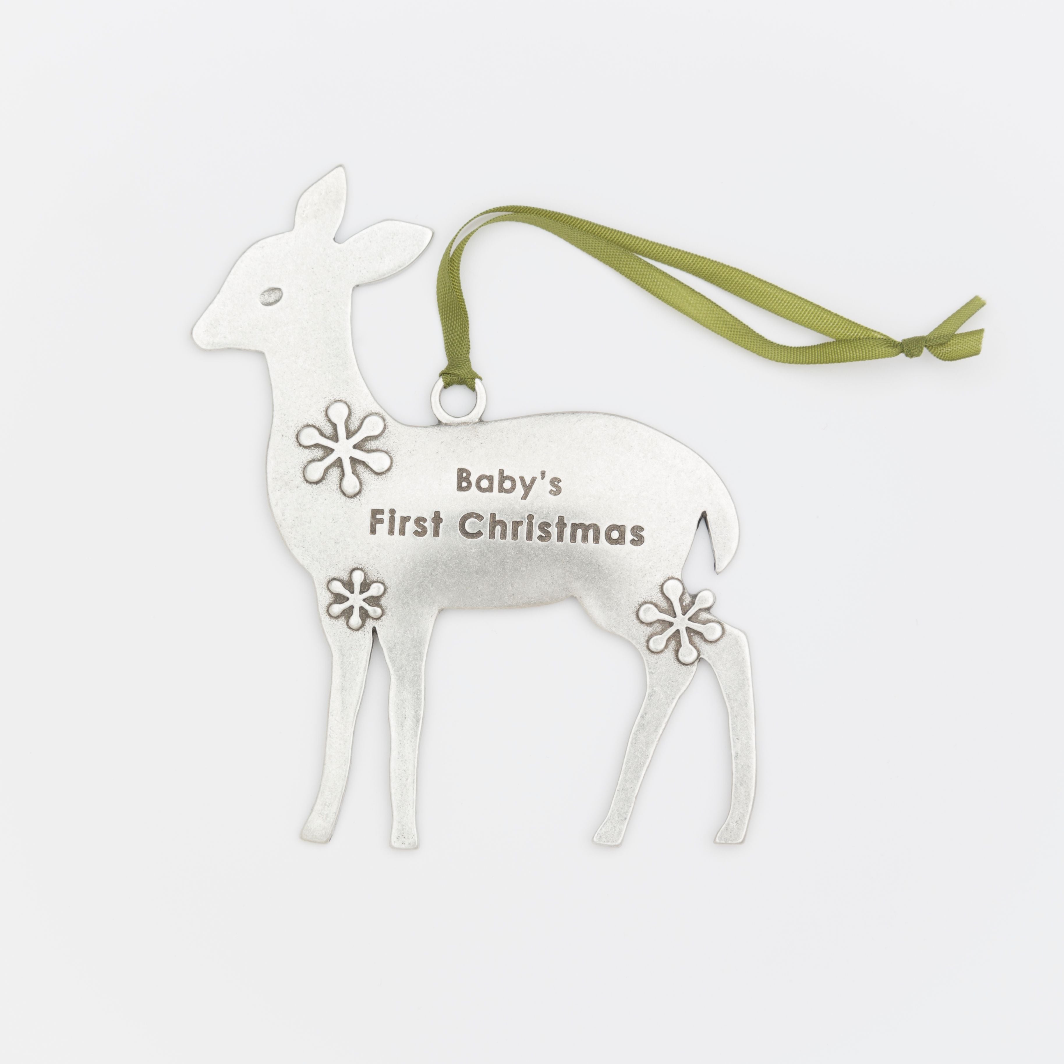 Pewter Ornament Deer Baby First Christmas