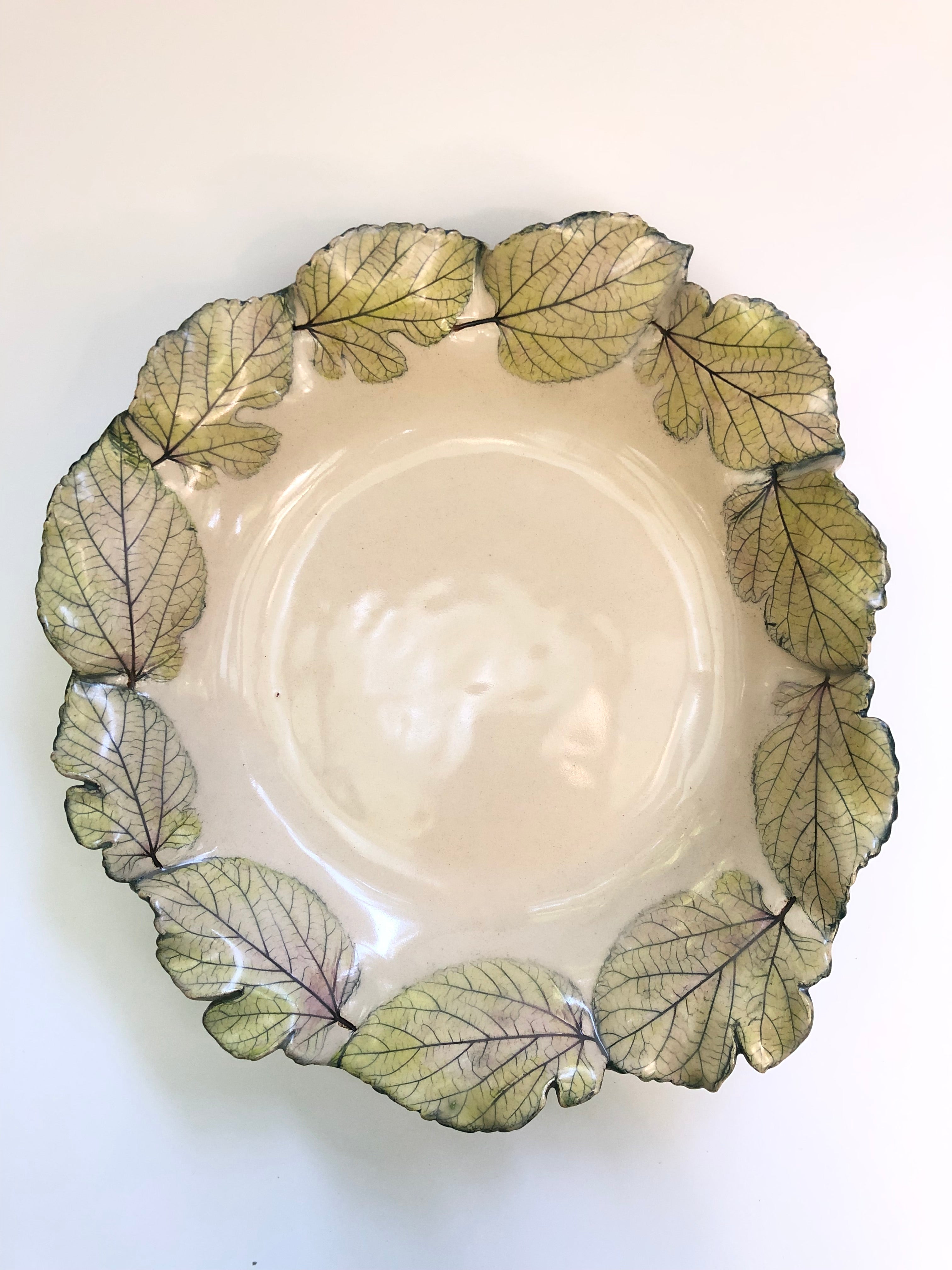 Mulberry Leaf edged low bowl