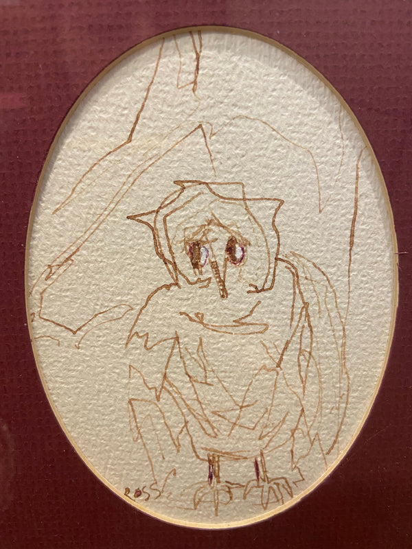 Framed, Owl Illustration by Mary Ross