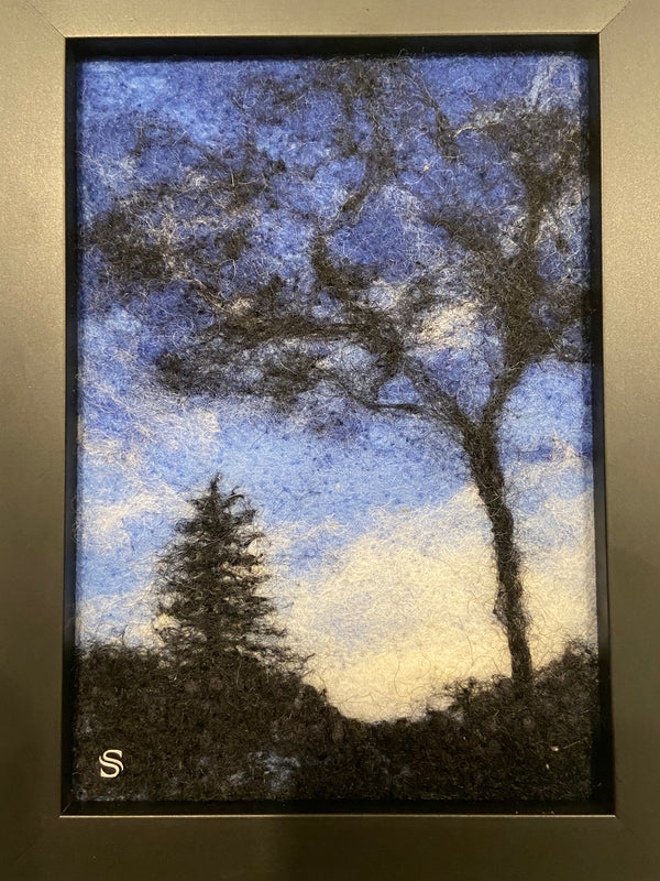 Dusk Approaches, Original Felted Wool Painting