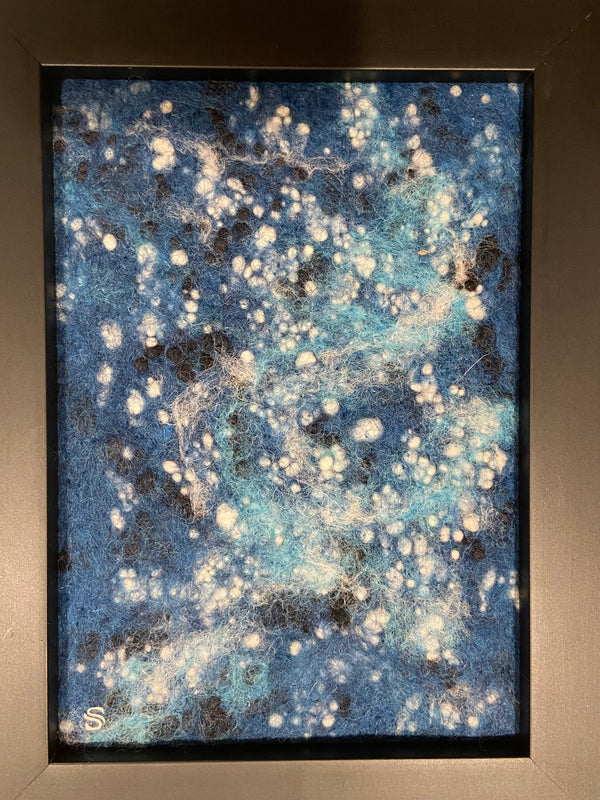 Galactic Hues IV, Original Felted Wool Painting