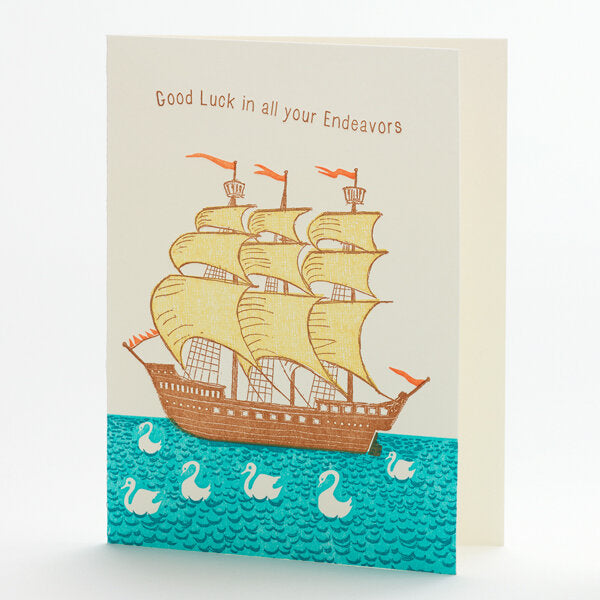 Good Luck Ship Greeting Card