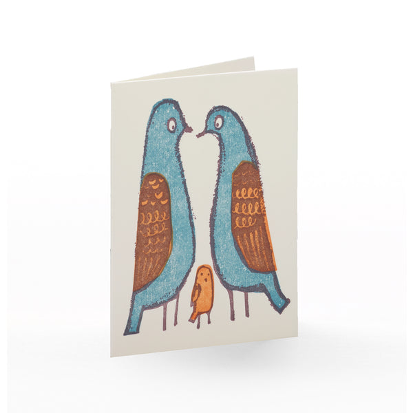Bird Family Mini Greeting Card