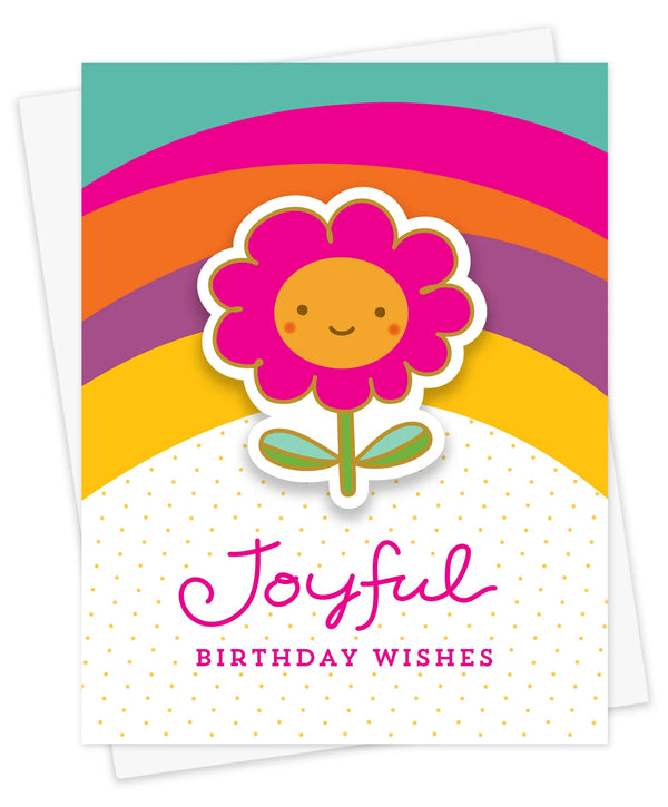 Joyful Birthday Wishes Sticker Greeting Card