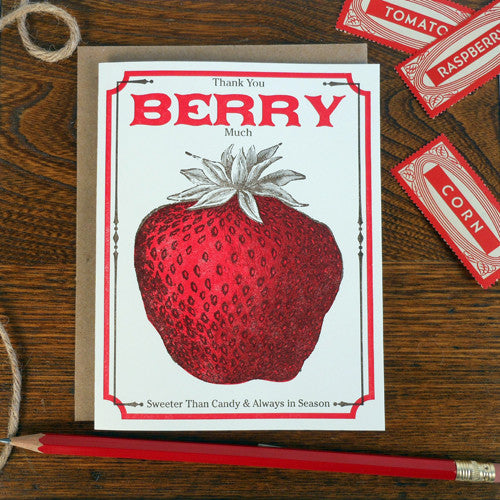 Thank You Berry Much Vintage Seed Pack Greeting Card