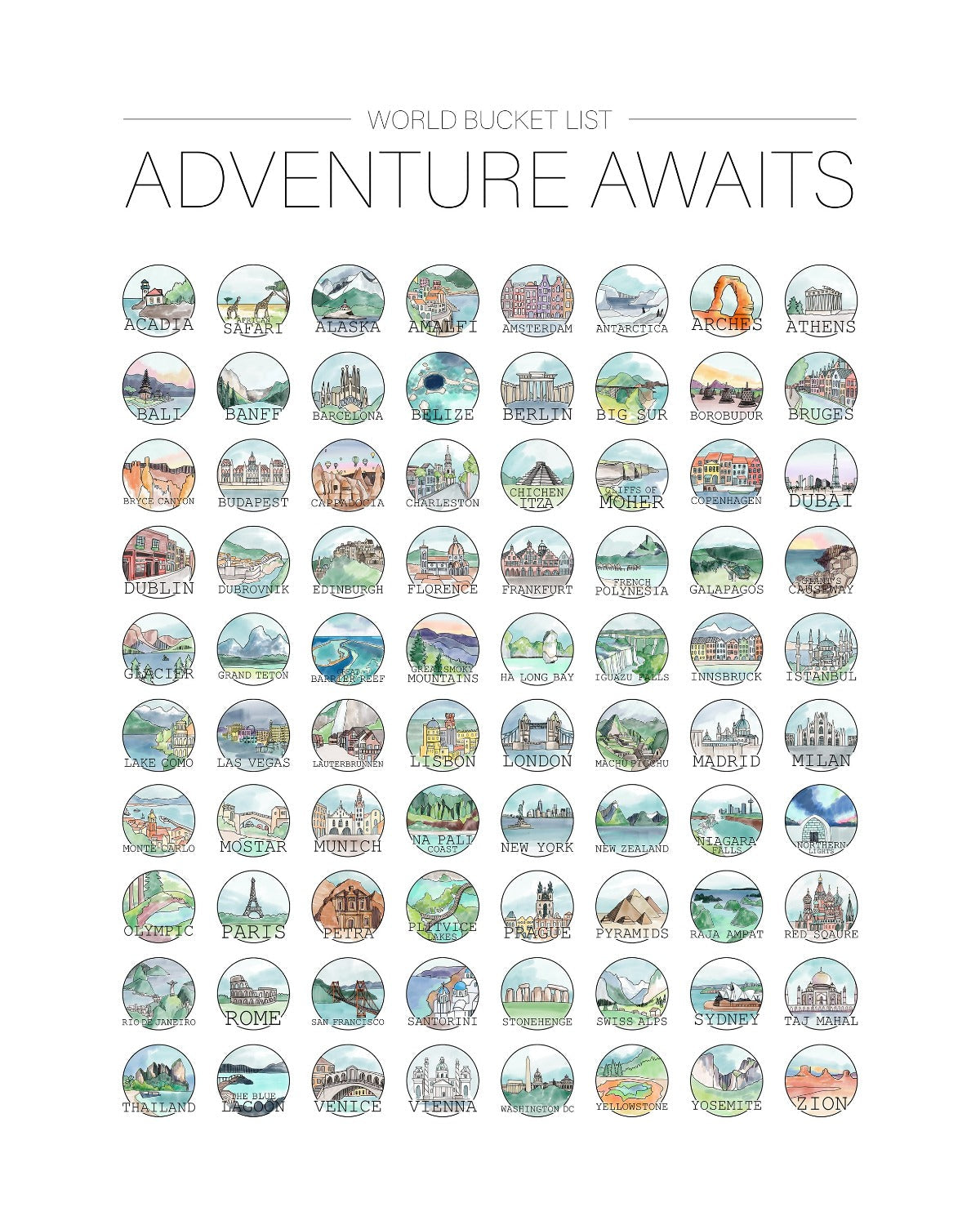 World Traveler Scratch Off Bucket List