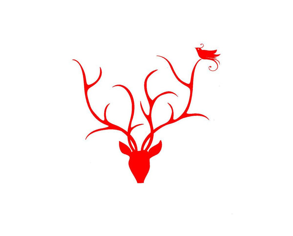Single Note Card, Red Antlers
