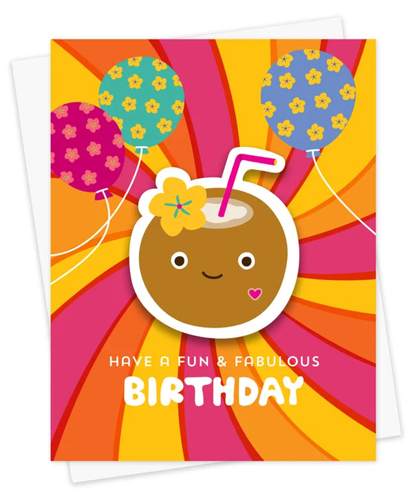 Have a Fun and Fabulous Birthday Sticker Greeting Card