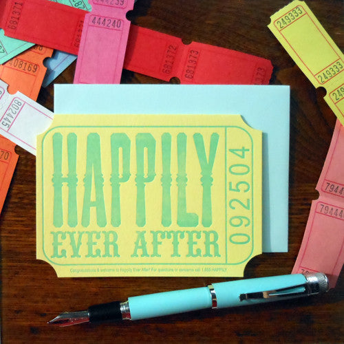 Happily Ever After Carnival Ticket Greeting Card