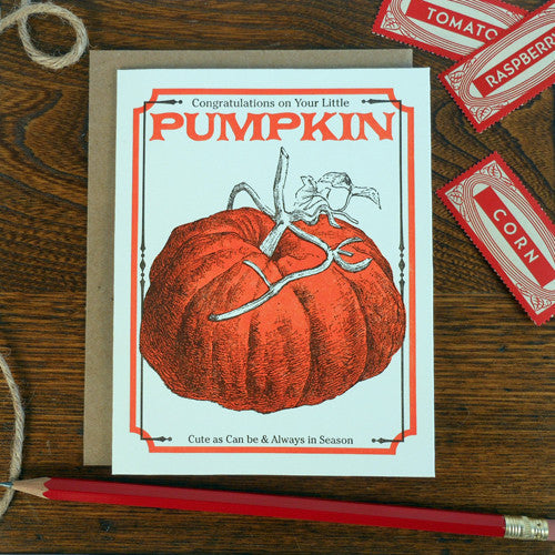 Little Pumpkin Vintage Seed Pack Greeting Card