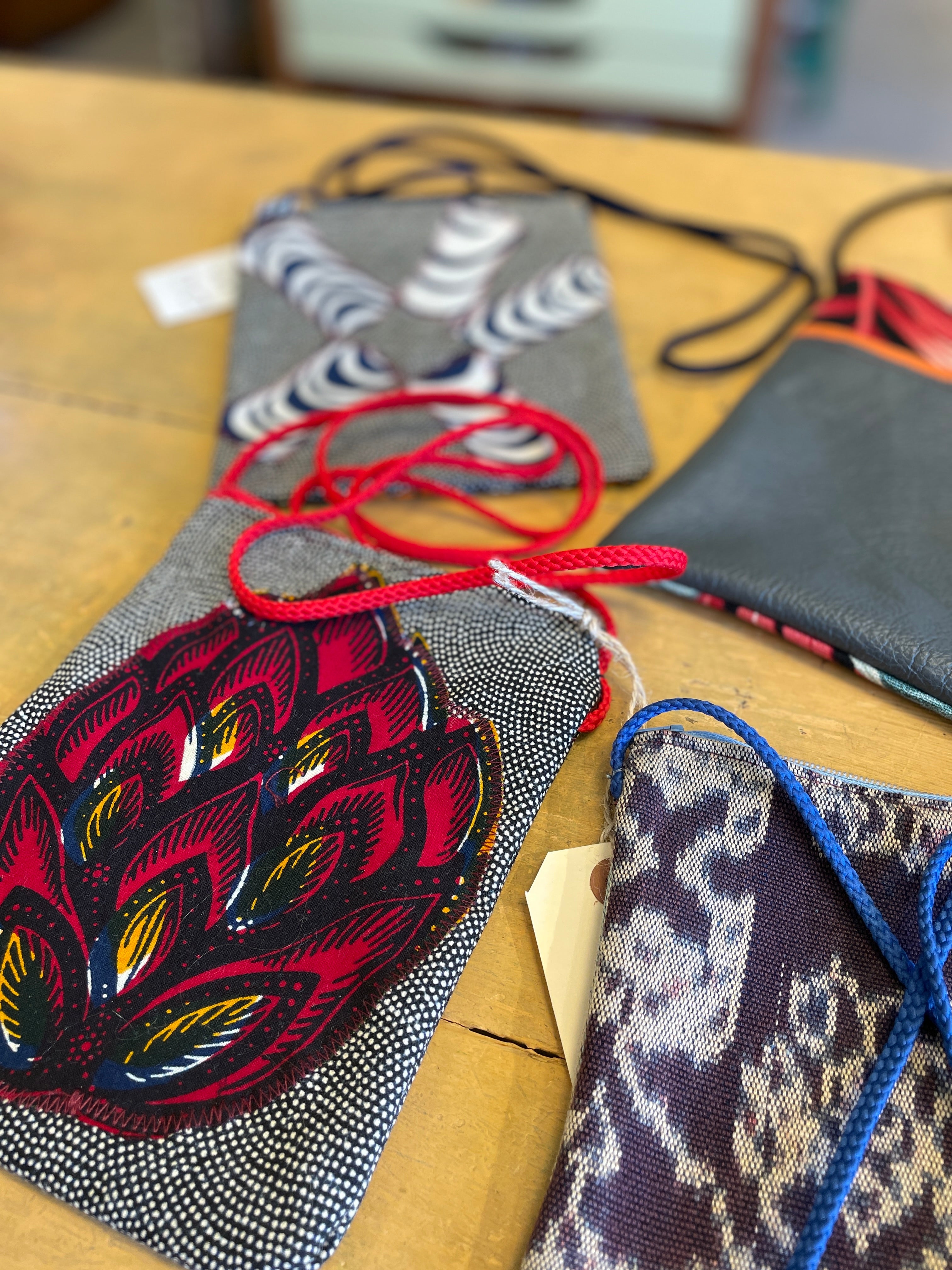 Handmade Zippered Shoulder Bags with Straps