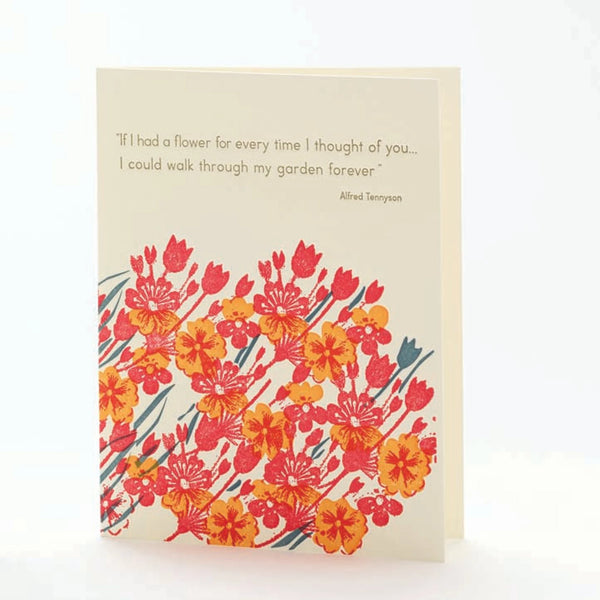 “If I Had a Flower…” Alfred Tennyson Quote Greeting Card