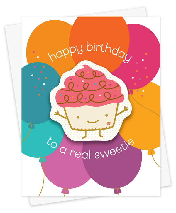 Happy Birthday to a Real Sweetie Sticker Greeting Card