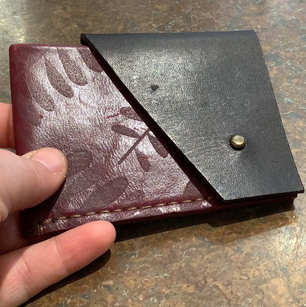 Small Leather Wallet/Card Holder with Snap