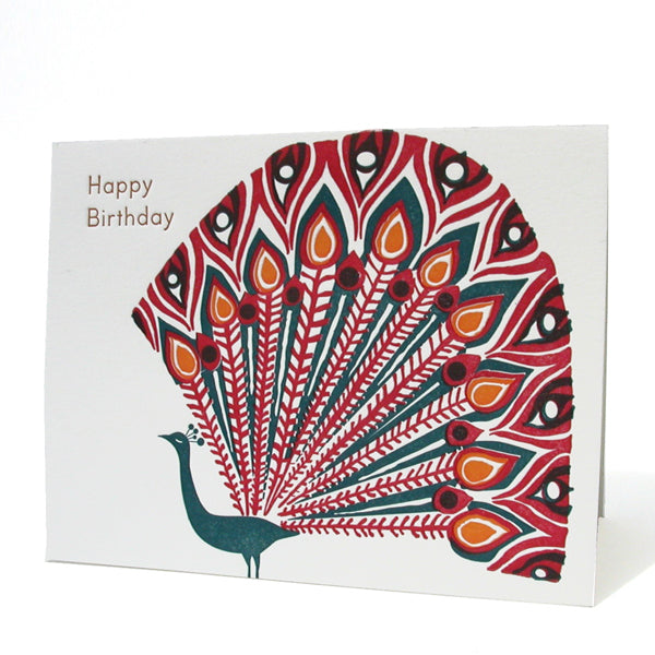 Happy Birthday Peacock Greeting Card