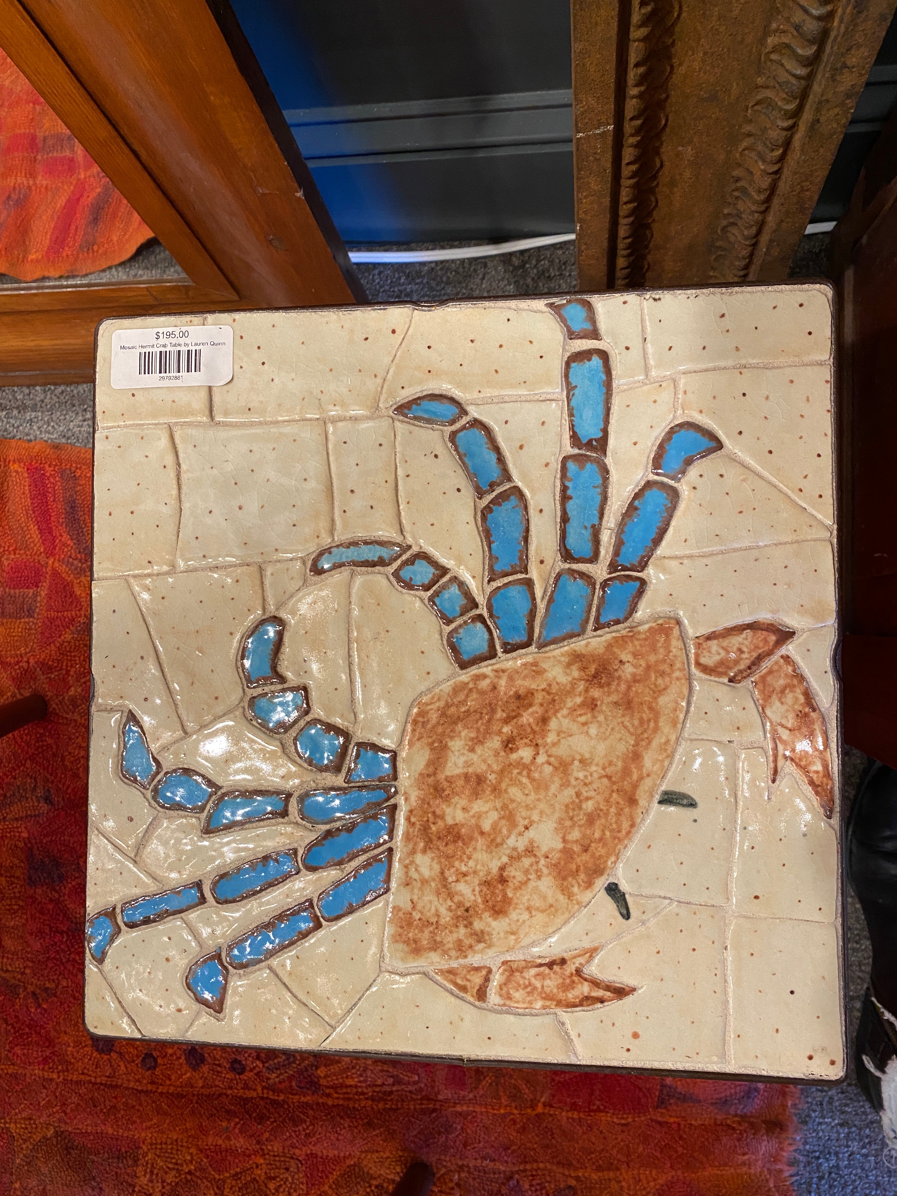 Mosaic Hermit Crab Table by Lauren Quinn