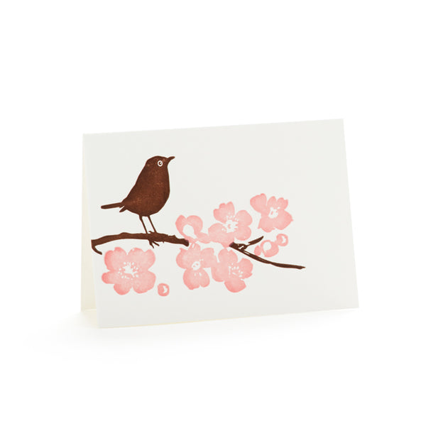 Bird on Branch Mini Greeting Card