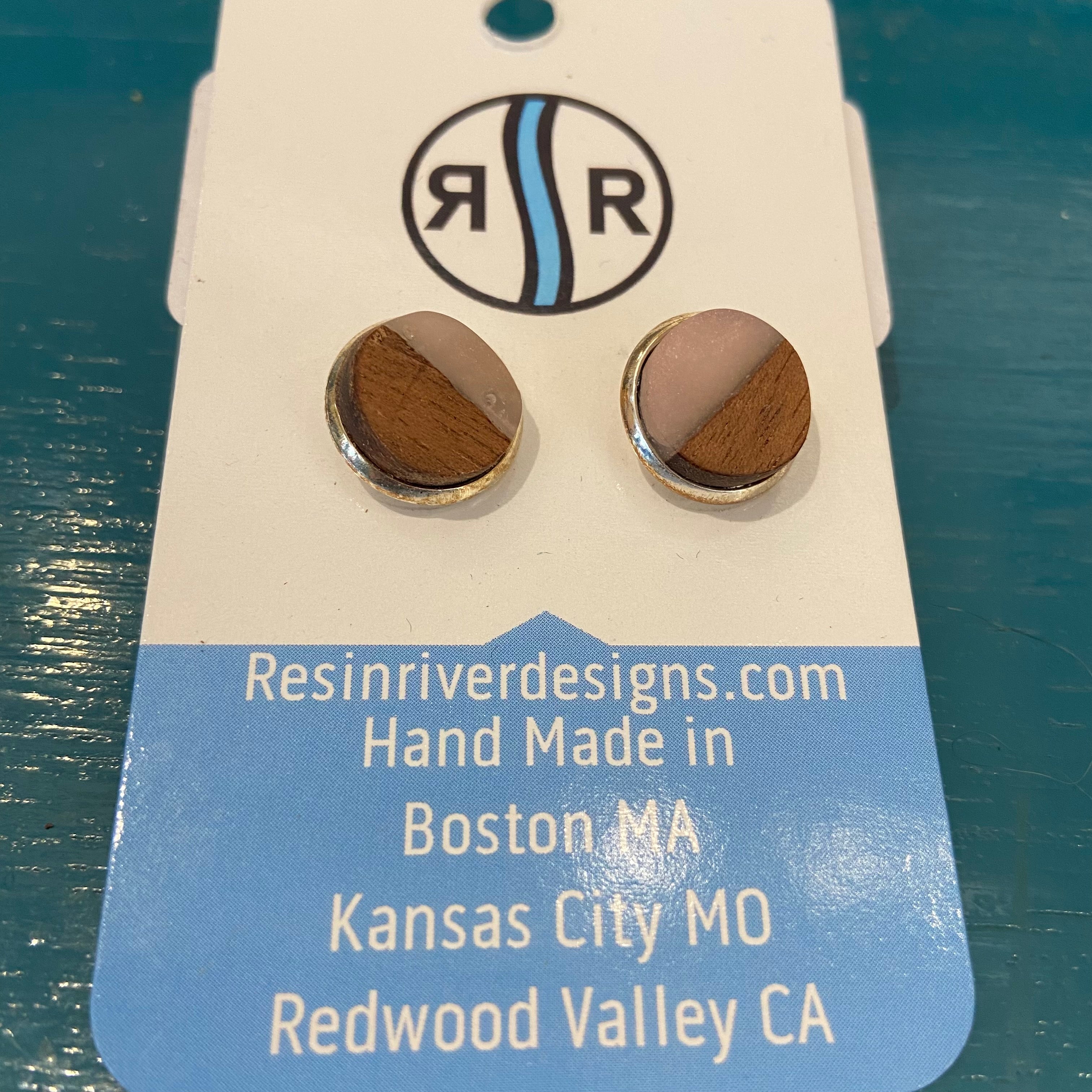Wood Resin Earring Studs