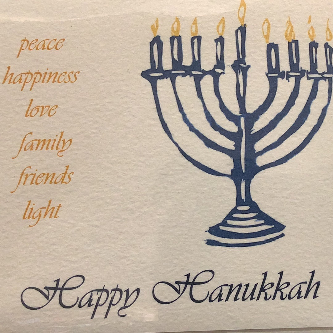 Happy Hanukkah (Peace Love Light) Greeting Card
