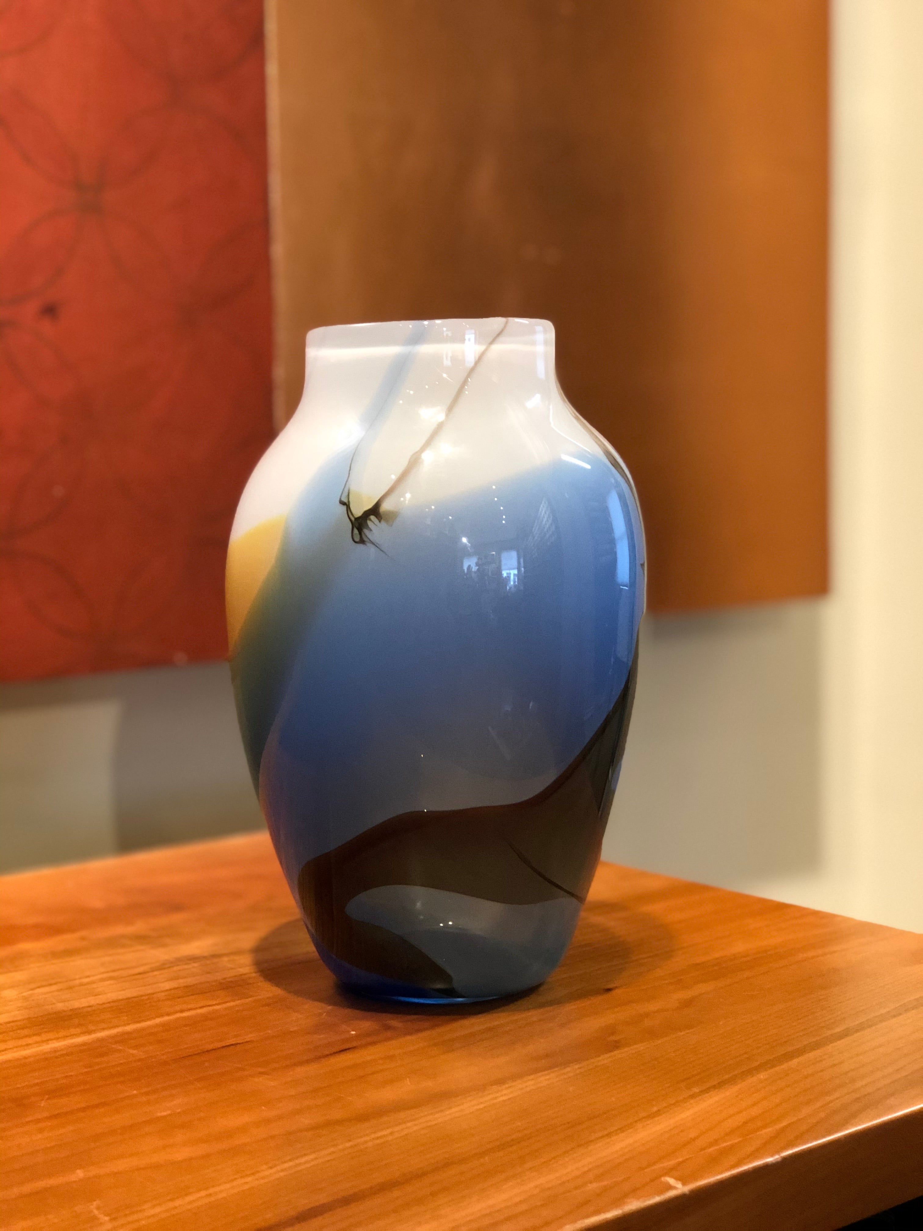 Hand Blown Glass Nebula Vase