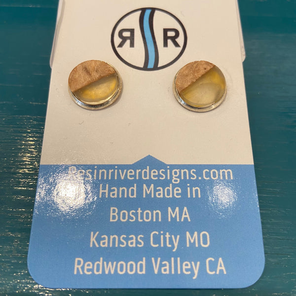 Wood Resin Earring Studs