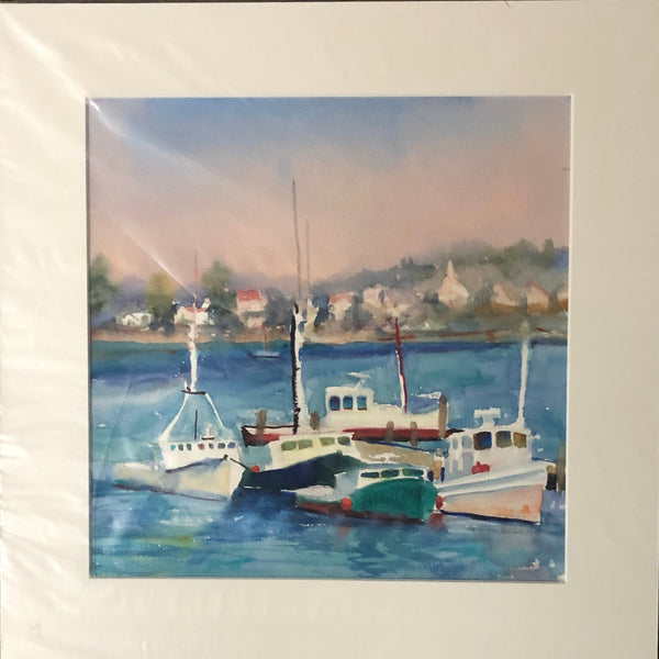 Cluster of Boats, Sudduth Watercolor