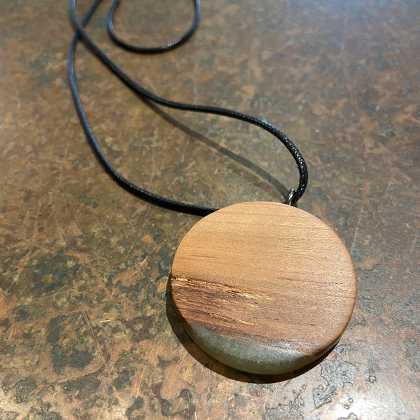 Wood Resin Pendant Necklace
