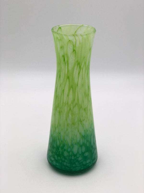 Lime Green Blown Glass Vase by McDermott Glass Studio