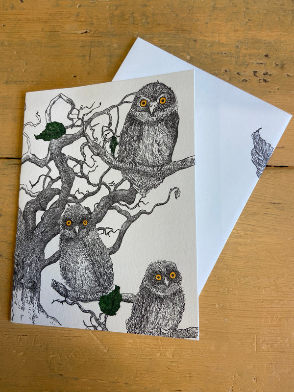 Hazelnut Owl Card