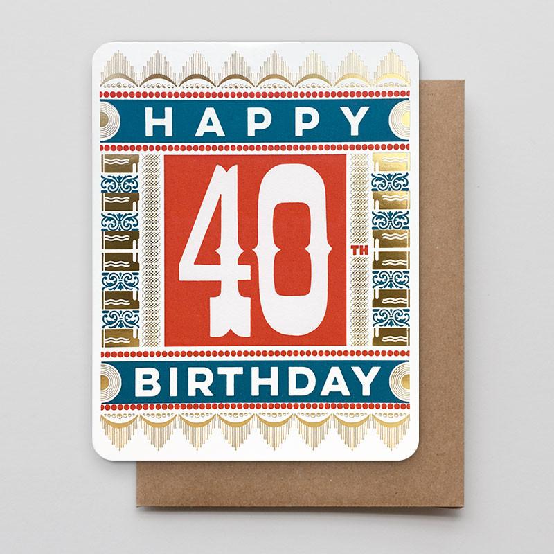 Happy 40th Birthday Greeting Card