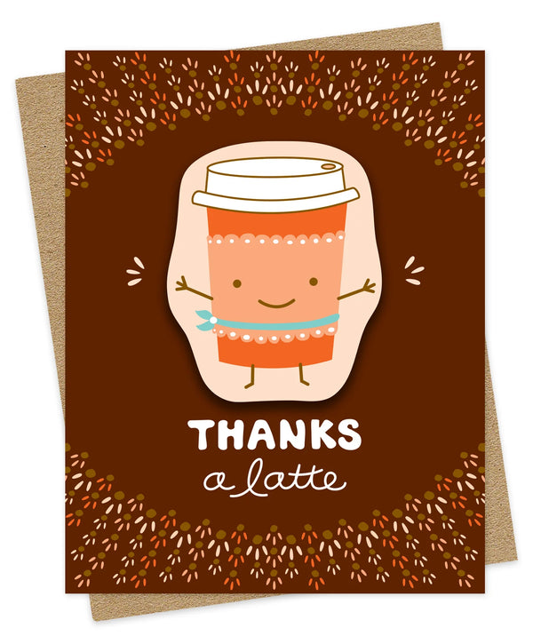 Thanks a Latte Sticker Greeting Card