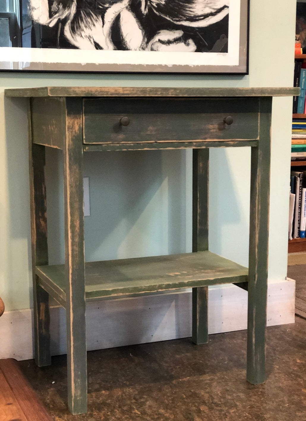Solid Wood Distressed End Table