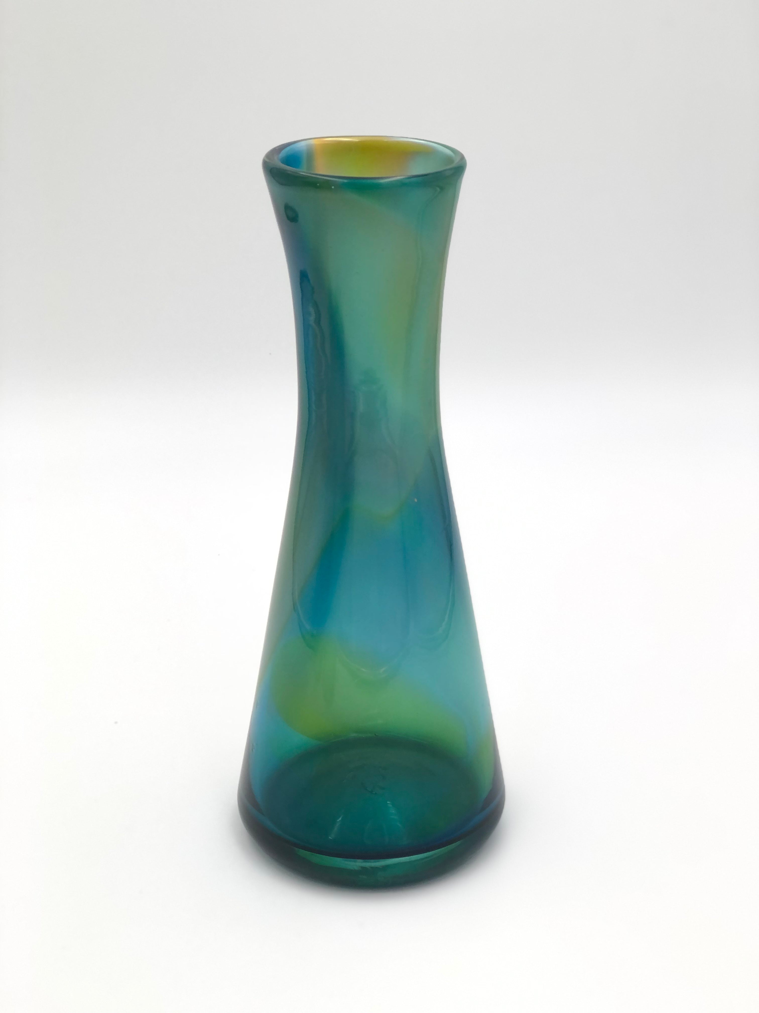 Teal Blown Glass Vase by McDermott Glass Studio