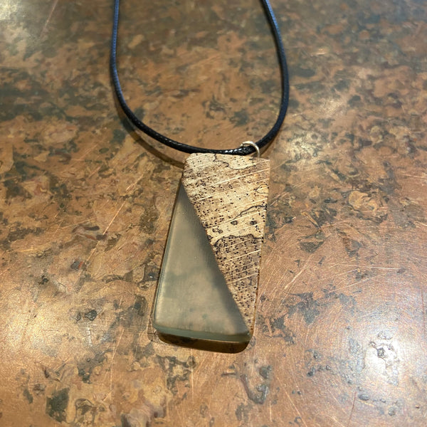 Wood Resin Pendant Necklace