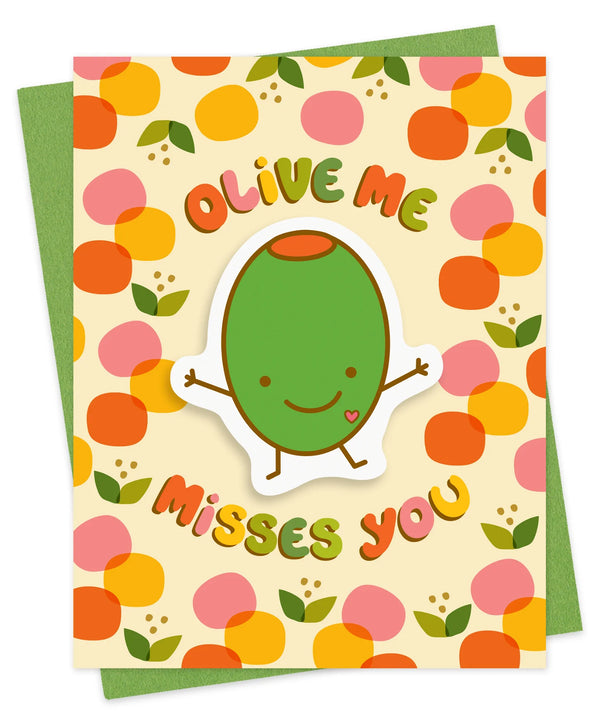 Olive Me Misses You Sticker Greeting Card