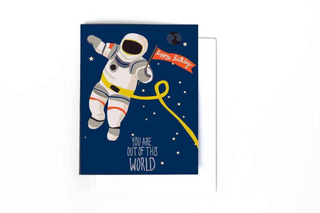 Spaceman Birthday Greeting Card