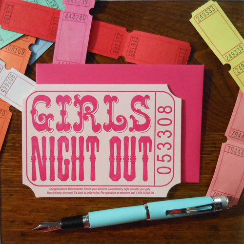Girls Night Out Carnival Ticket Greeting Card