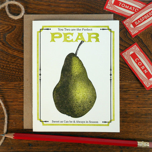 Perfect Pear Vintage Seed Pack Greeting Card