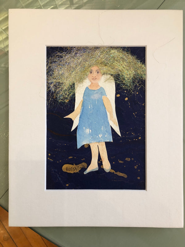 Matted Collage, Angel by Mary Ross