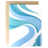 Fillmore Blue Swirl Blank Greeting Card