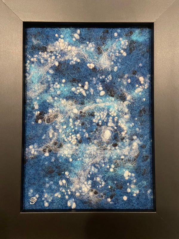 Galactic Hues II, Original Felted Wool Painting