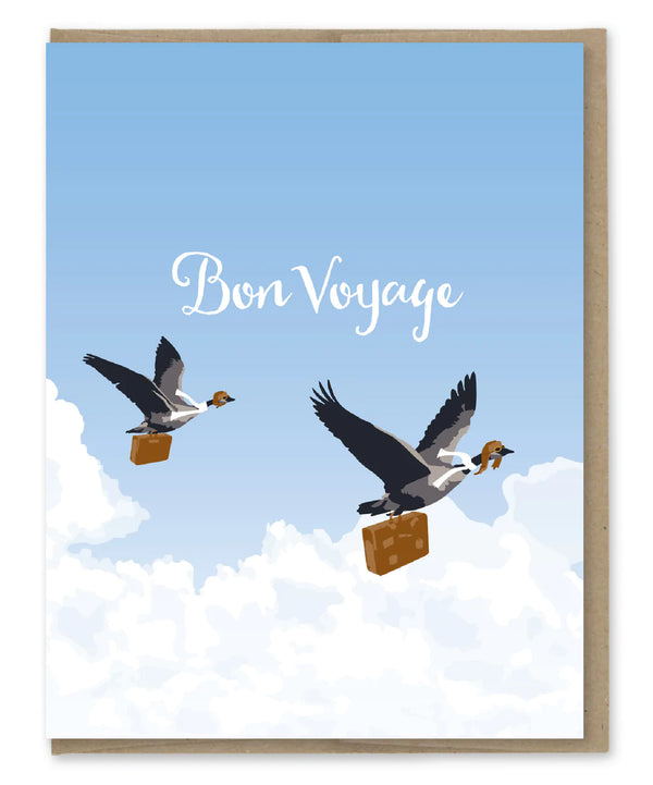 Bon Voyage Geese Greeting Card