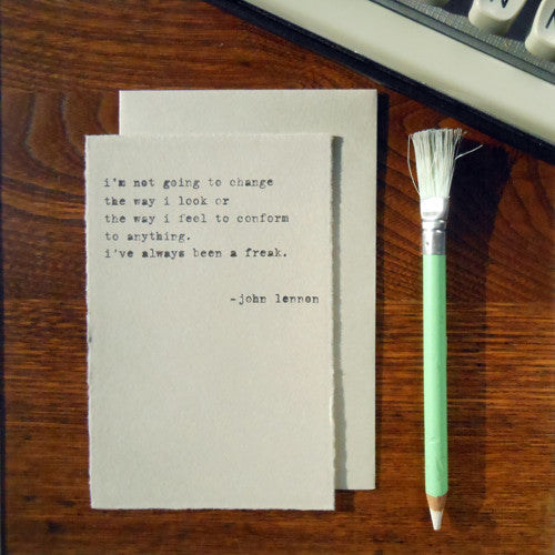 “Not Going to Change” John Lennon Greeting Card