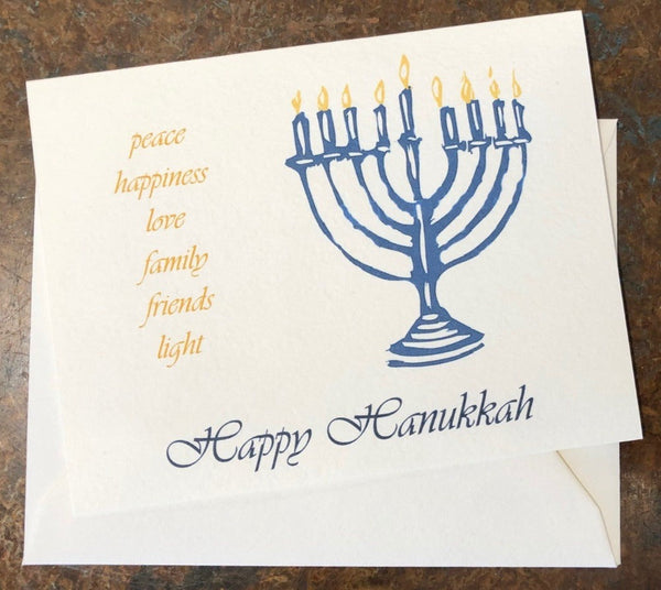 Single Note Cards, Happy Hanukkah