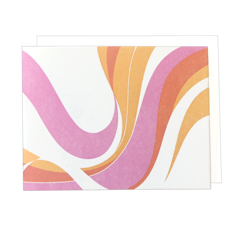 Fillmore Pink Swirl Blank Greeting Card
