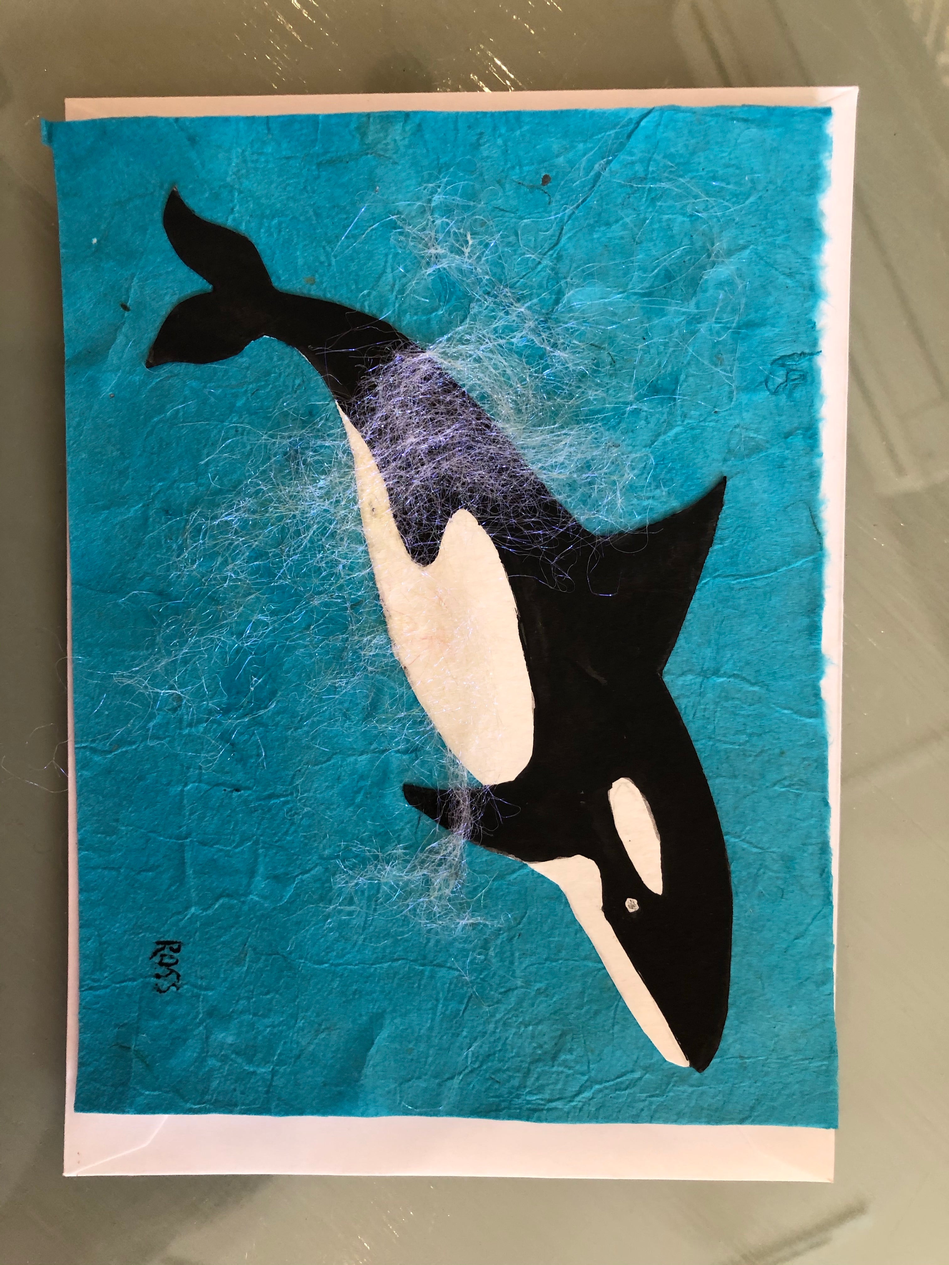 Whale Collage Greeting Card