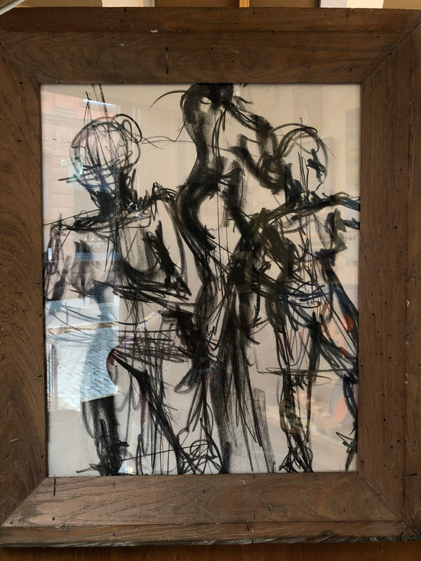 Figures in Motion, Original Charcoal